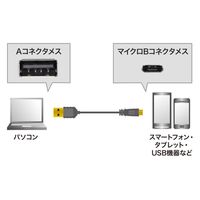 サンワサプライ 極細マイクロUSBケーブル(A-マイクロB・1m) KU-SLAMCB10K 1本
