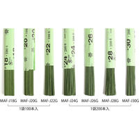 日本紐釦貿易 NBK 地巻ワイヤー #26 200本入り 全長36cm グリーン MAF-J26G 1セット(200本×5袋)