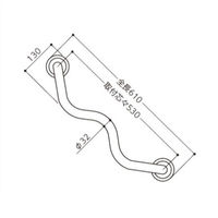 ナカ工業 ミニクネ(波形手すり) 握り部Φ32 イエロー POP-530 1台（直送品）