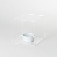 友屋 アクリル4面ボックス透明 100mm角 51769-1 1個