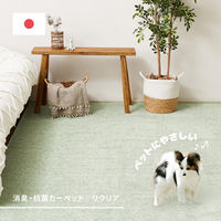 【玄関渡し】 萩原 8大消臭の国産高機能カーペット　リクリア　江戸間4.5畳 グリーン 261×261cm（直送品）