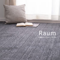 【玄関渡し】 萩原 ペットにやさしい平織カーペット　ラウム　本間2畳 ブラック 191×191cm（直送品）