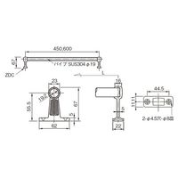 杉田エース タオルバー 19丸X450 162686 1セット(2台)（直送品）