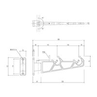 杉田エース バルコニー物干金物(横収納型)SKー380BーBC BV3243375 1セット(2本)（直送品）