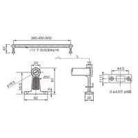杉田エース タオルバー 16丸X360 162642 1セット(4台)（直送品）