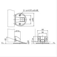 大紀金属 フラット戸当り マグネット式面付型 シルバー 112787 1セット(6個)（直送品）
