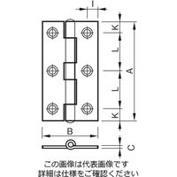 杉田エース SUS角丁番薄口89 126727 1セット(6個)（直送品）