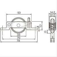 ケージーパルテック M型フラットレール戸車YDSTー33 YDST-33 1セット(4個)（直送品）