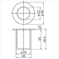 杉田エース SUS落し受OUー19 OU-19 1セット(6個)（直送品）