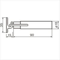シロクマ RWー2ウッドスリム円筒戸当りアオリ止ウッド RW-2 1セット(4個)（直送品）