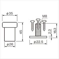 シロクマ RBー48リベラル戸当り仙徳 RB-48 1セット(4個)（直送品）