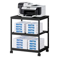 【軒先渡し】アスプルンド スチールプリンタワゴン 3段 幅620×奥行500×高さ702mm ブラック 260228 1台（直送品）