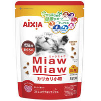 ミャウミャウ カリカリ小粒 成猫用 まぐろ味 国産 580g 3袋 アイシア キャットフード 猫 ドライ