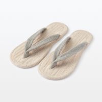 無印良品 ルームサンダル 鼻緒 L 25～26.5cm用 生成×グレー 良品計画
