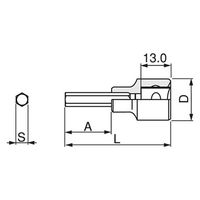 ＴＯＮＥ（株） ヘキサゴンソケット HP3H-10 1個（直送品）