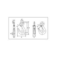 オーエッチ工業 OH スリムフック(安全レバー付)500kg WS-05S 1個