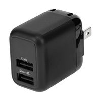 オウルテック 断線に強いライトニングケーブル1.2m付Type-A 2ポートAC充電器ブラック OWL-AC12WCBAL12-BK 1個