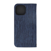 オウルテック iPhone14 13用手帳ケース ファブリック素材PUレザー ネイビーブラック OWL-CVIE6103-NVBK 1個