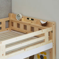 【軒先渡し】後藤家具物産 コーナーデスク付ロフトベッド 幅1040×長2090×高さ1770mm ナチュラル BB-DNU-NA 1台（直送品）