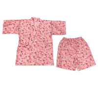ブルーメイト 子供用 女児 甚平セット ピンク 花葉っぱ柄 140cm 14348E PK2 140 1セット（直送品）