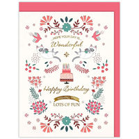 日本ホールマーク お誕生祝い グリーティングカード 立体デボス・猫と花 826420 1セット(6枚)（直送品）