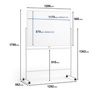 プラス WBシリーズ プロジェクター投影ホワイトボード（両面） スチール 幅1292mm イレーザー付 1台（2梱包）