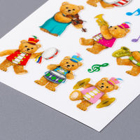 奥山商会 ラメ入りシール ベアー 音楽 CR362 1セット(5枚)