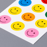 奥山商会 ラメ入りシール カラフルスマイル 大 CR498 1セット(5枚)