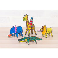 銀鳥産業 はじめてのダンボール工作キット どうぶつえん 305-141 1セット（10個）