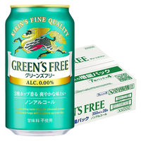 （4本増量）（数量限定）ノンアルコールビール キリン グリーンズフリー 350ml 1箱（24本+4本）
