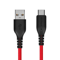 オウルテック 断線に強く柔らかい USB タイプA to Cケーブル 2m ブラックレッド OWL-CBA4CA20-BKRE 1個