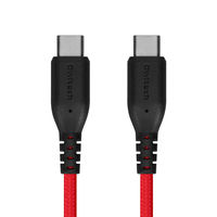 オウルテック 断線に強く柔らかい USB タイプC to Cケーブル 1m ブラックレッド OWL-CBA4CC10-BKRE 1個