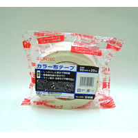 強粘着厚手カラー粘着テープ 幅50mm×長さ25m 白 キラックス 1セット（5巻入）