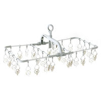 洗濯ハンガー 32ピンチ 引っ張るだけで洗濯物がまとめて取り込める 横もちアルミハンガー グレー  オリジナル