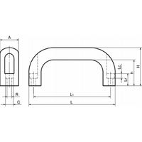 鍋屋バイテック会社 アルミキャビネット取っ手 UAC UACー26ー196ーALーP 1個（直送品）