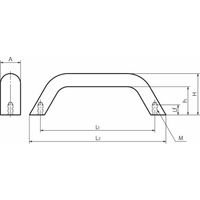 鍋屋バイテック会社 アルミ取っ手 UBF・UBC UBFー20ー120ーBKーP 1セット(2個)（直送品）