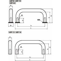 鍋屋バイテック会社 ステンレス取っ手 USP・USPーA4 USPー10ー100ーA4ーP 1個（直送品）