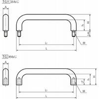 鍋屋バイテック会社 ステンレス取っ手 TGY・TG TGー24ーP 1セット(4個)（直送品）