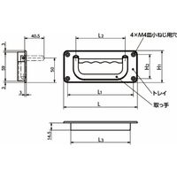 鍋屋バイテック会社 リトラクタブル取っ手 URTH・URTHS URTHー120ーBーSGーP 1個（直送品）