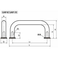 鍋屋バイテック会社 アルミ取っ手 UAP UAPー16ー160ーALーP 1個（直送品）