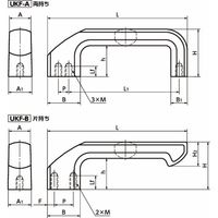 鍋屋バイテック会社 アルミ取っ手 UKF UKFー25ー162ーBKーAーP 1個（直送品）