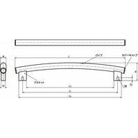 鍋屋バイテック会社 チューブラアーチ取っ手 URF・URFS URFー30ー600ーBKーP 1個（直送品）