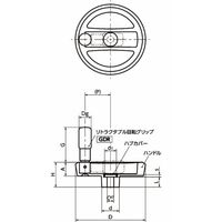 鍋屋バイテック会社 アルミ2スポークハンドル HMD HMDー125ーC14ーTーBK 1個（直送品）
