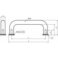 鍋屋バイテック会社 U取っ手ー座金つき UNFーW・UNFSーW UNFー160ーCRーWーP 1セット(3個)（直送品）