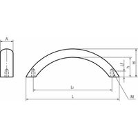 鍋屋バイテック会社 アルミアーチ取っ手 UARF UARFー26ー192ーBKーP 1個（直送品）