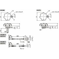 鍋屋バイテック会社 セブンロブノブー脱落防止タイプ KSCMS/KSCFS KSCMSー32ーM6ー20ーA 1セット(3個)（直送品）