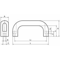 鍋屋バイテック会社 ステンレスキャビネット取っ手 UACS UACSー20ー128ーP 1個（直送品）
