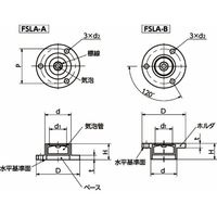 鍋屋バイテック会社 水平器|ホルダつき丸形水平器 フランジタイプ FSLA FSLAー25ーNー30ーAーBK 1個（直送品）
