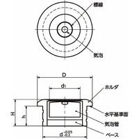 鍋屋バイテック会社 水平器|ホルダつき丸形水平器 挿入タイプ FSLB FSLBー20ーNー30ーSG 1個（直送品）