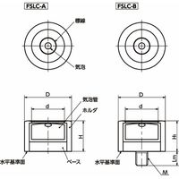 鍋屋バイテック会社 水平器|ホルダつき丸形水平器 底面基準タイプ FSLC FSLCー30ーNー30ーAーSG 1個（直送品）